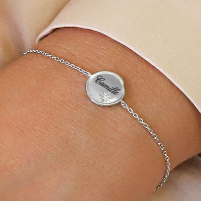 Bracelet brossé personnalisé - Argent ou Plaqué Or