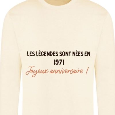 Sweat message générique femme née en 1971