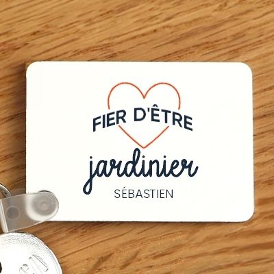 Porte-clés personnalisable - Fier d'être jardinier