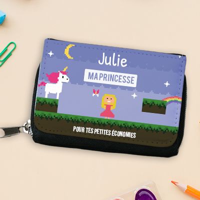 Porte-monnaie personnalisable - Collection Jeux Vidéo Rétro - Version Fille