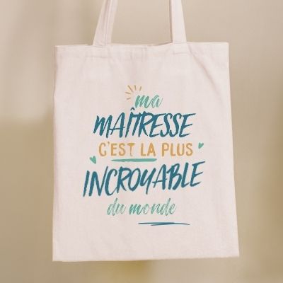 Tote bag personnalisé - Maîtresse la plus...