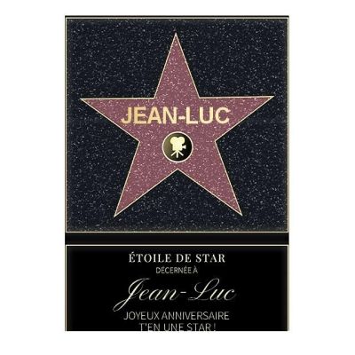 Affiche etoile de star personnalisée pour un Jean-Luc