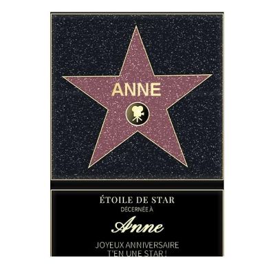 Affiche etoile de star personnalisée pour une Anne