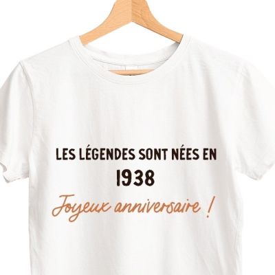 T-shirt blanc femme message générique année 1938