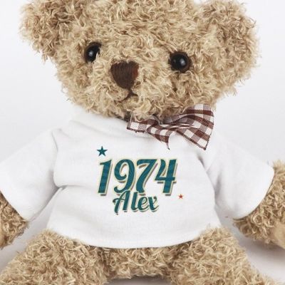 Peluche ourson année femme née en 1974