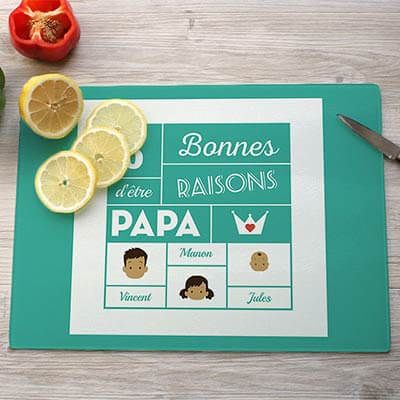 Planche à découper personnalisée papa - Family Circus
