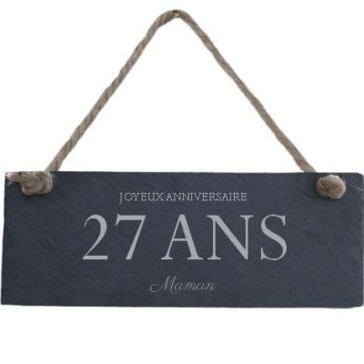 Plaque de porte en ardoise famille maman 27 ans