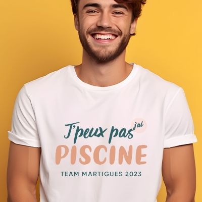 Tee shirt personnalisé homme - J'peux pas j'ai piscine