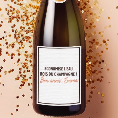 Bouteille de champagne personnalisée - Message