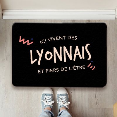 Paillasson personnalisé - Ici vivent des Lyonnais