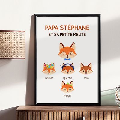 Affiche personnalisée - Papa Renard et sa meute