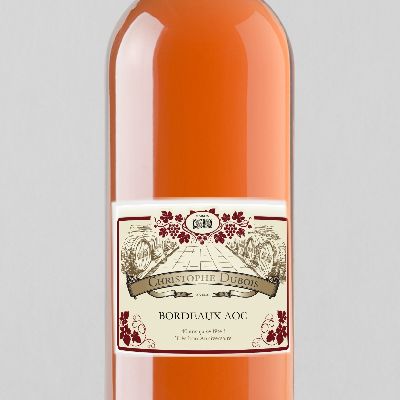 Bouteille de vin rosé personnalisée - Prénom et message