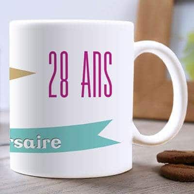 Mug personnalisé anniversaire - Prénom et âge
