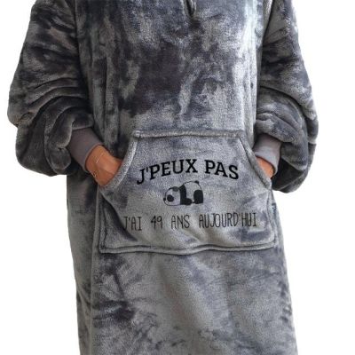 Plaid à capuche panda maman 49 ans