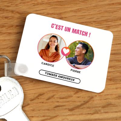 Porte-clés personnalisé - It's a match