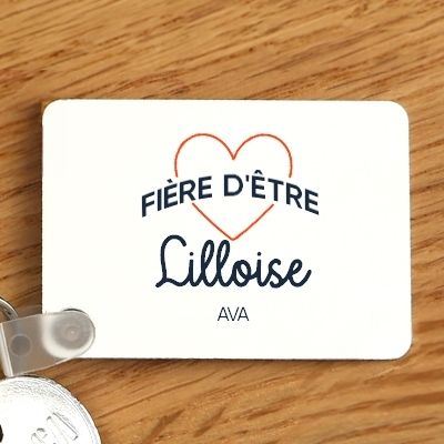 Porte-clés personnalisable - Fière d'être Lilloise