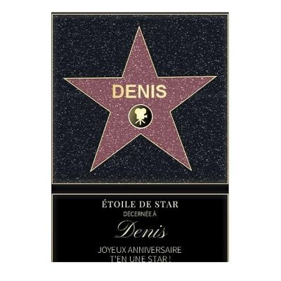 Affiche etoile de star personnalisée pour un Denis