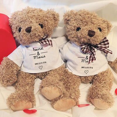 Ourson en peluche personnalisable - Jour de rencontre