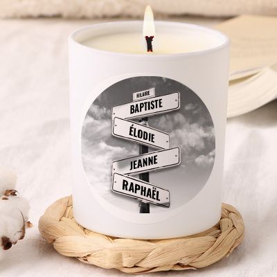 Bougie blanche personnalisée - Destination NYC