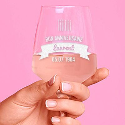 Verre à vin personnalisable anniversaire - Bougies