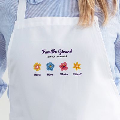 Tablier personnalisé - Famille fleurs