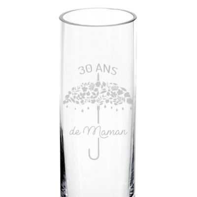 Vase cylindrique je t'aime maman 30 ans
