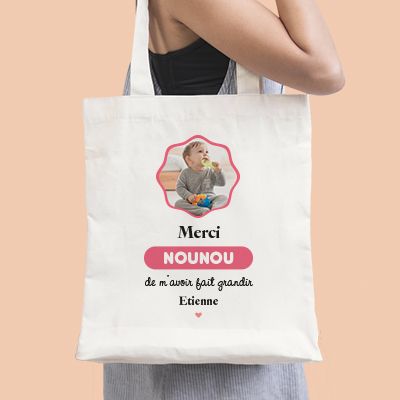 Tote bag personnalisé photo - Nounou