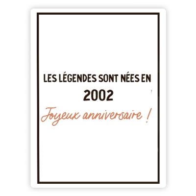 Bouteille de champagne message générique année 2002