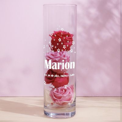 Vase personnalisé cylindrique - Prénom