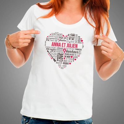 Tee shirt personnalisé femme - Mots d'Amour