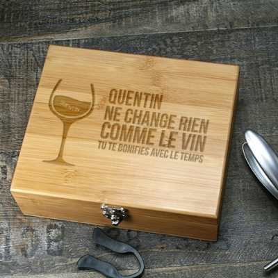 Coffret tire-bouchon personnalisé - Citation