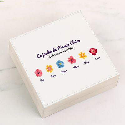 Boite à bijoux personnalisée - Famille fleurs