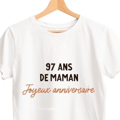 T-shirt blanc femme message maman 97 ans