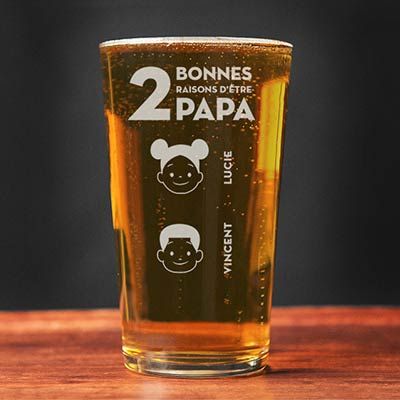 Verre à bière personnalisé papa - Family Circus