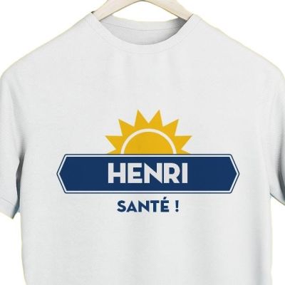 T-shirt blanc homme personnalisé pour un Henri