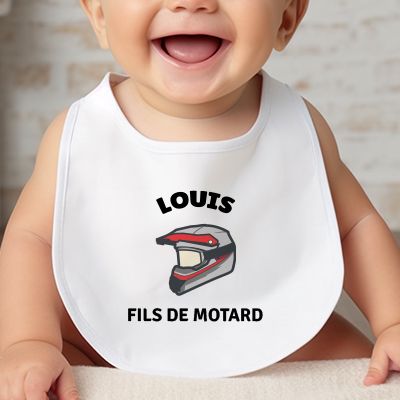 Bavoir bébé personnalisé - Moto