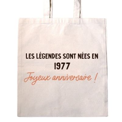 Tote bag message générique année 1977
