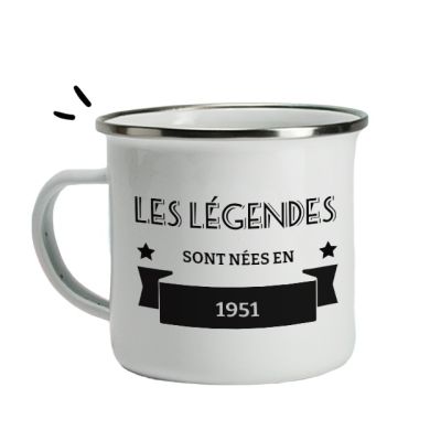 Mug émaillé légendes femme née en 1951
