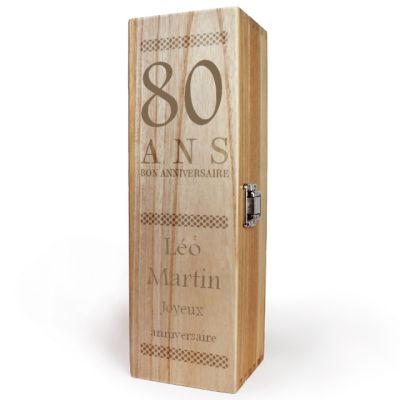 Caisse à vin personnalisable homme 80 ans
