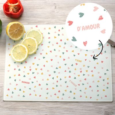 Planche à découper en verre personnalisée - Message Secret