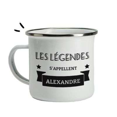 Mug émaillé personnalisé pour un Alexandre