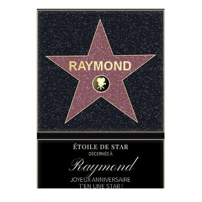 Affiche etoile de star personnalisée pour un Raymond