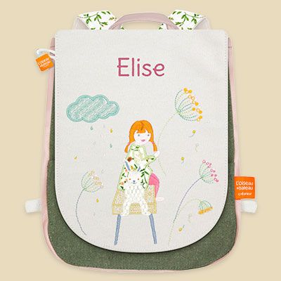 Sac à dos pour enfant personnalisé - La fille et le lapin