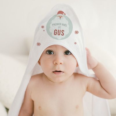 Cape de bain bébé personnalisable - Mon Premier Noël