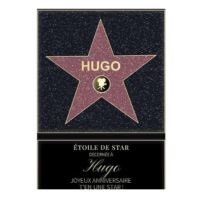 Affiche etoile de star personnalisée pour un Hugo