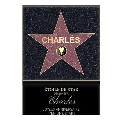 Affiche etoile de star personnalisée pour un Charles