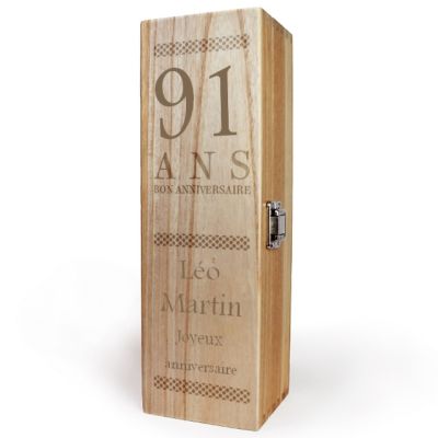 Caisse à vin personnalisable homme 91 ans
