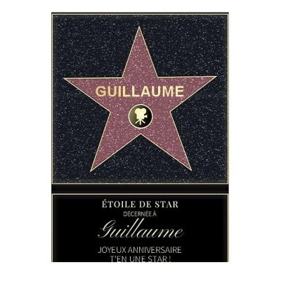 Affiche etoile de star personnalisée pour un Guillaume