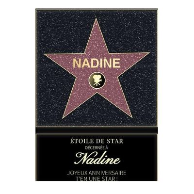 Affiche etoile de star personnalisée pour une Nadine