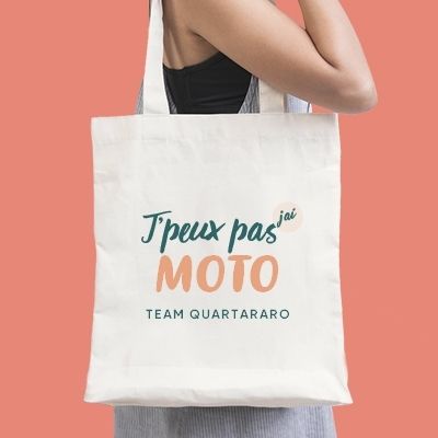 Tote bag personnalisable - J'peux pas j'ai moto